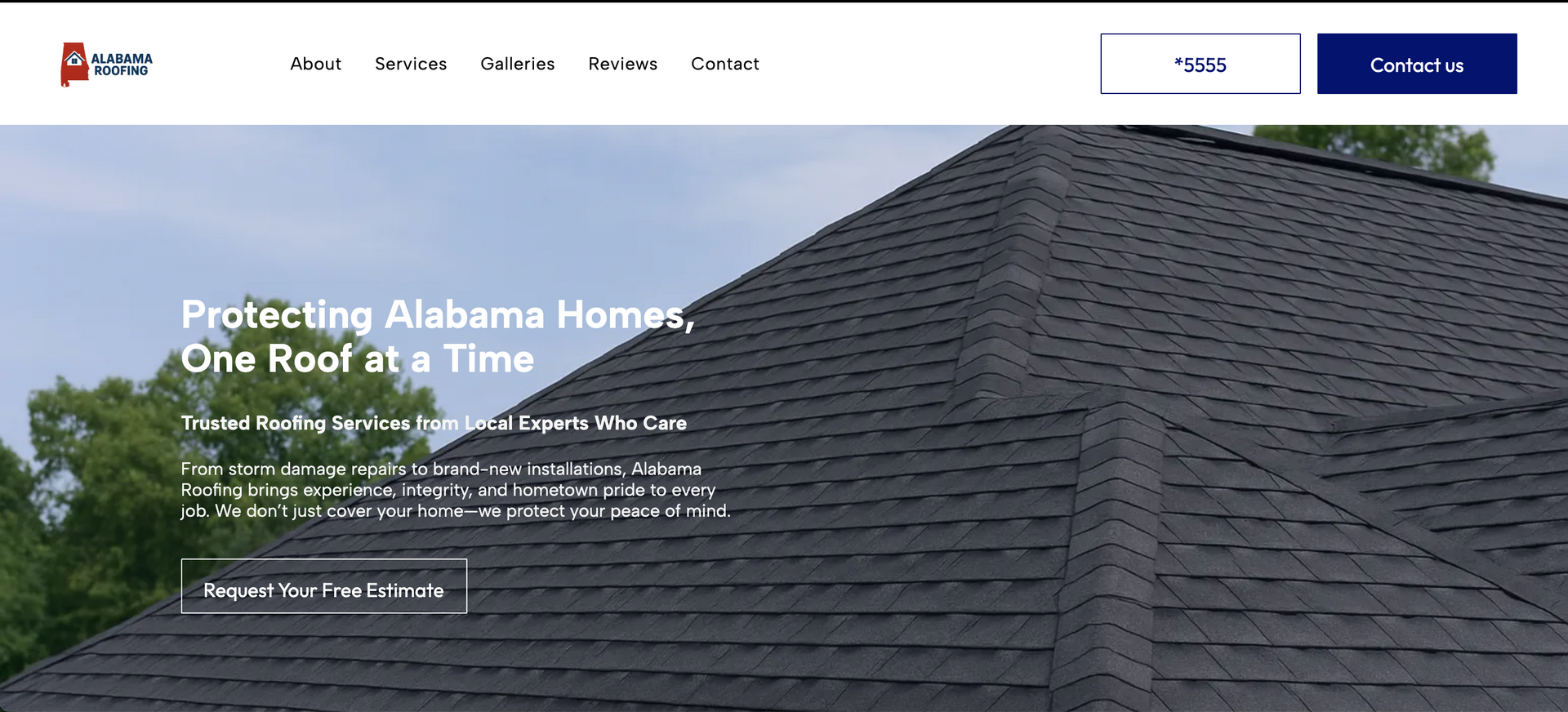 Alabama roofing website image