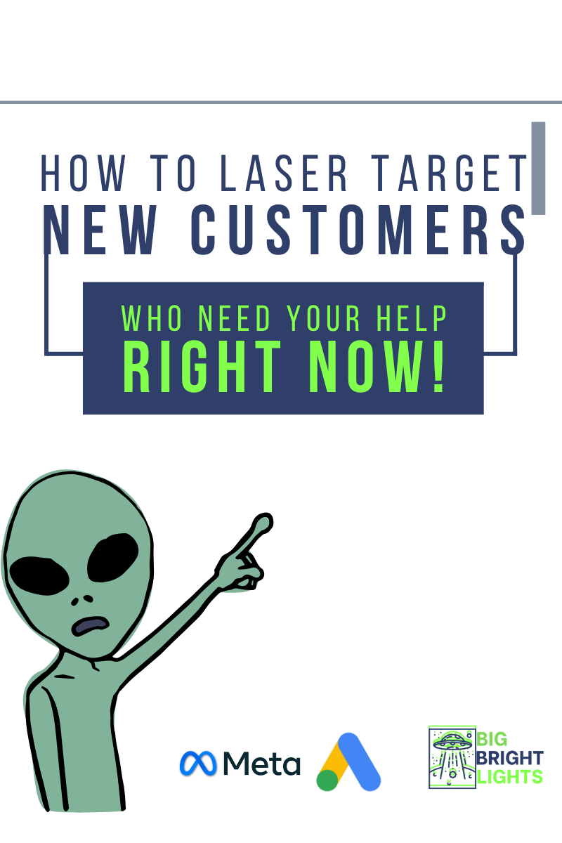 An alien pointing at text: 