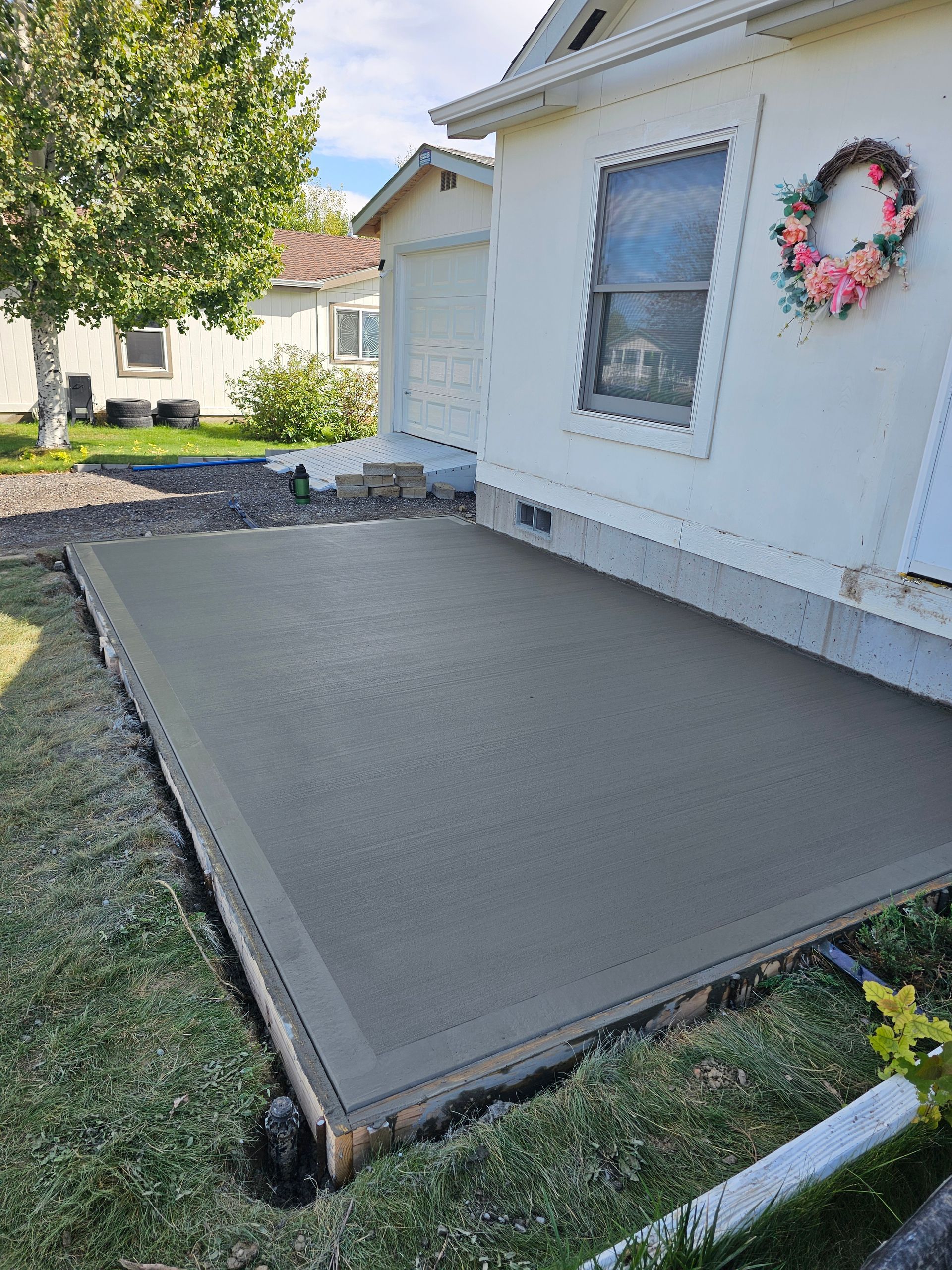 Finished patio concrete