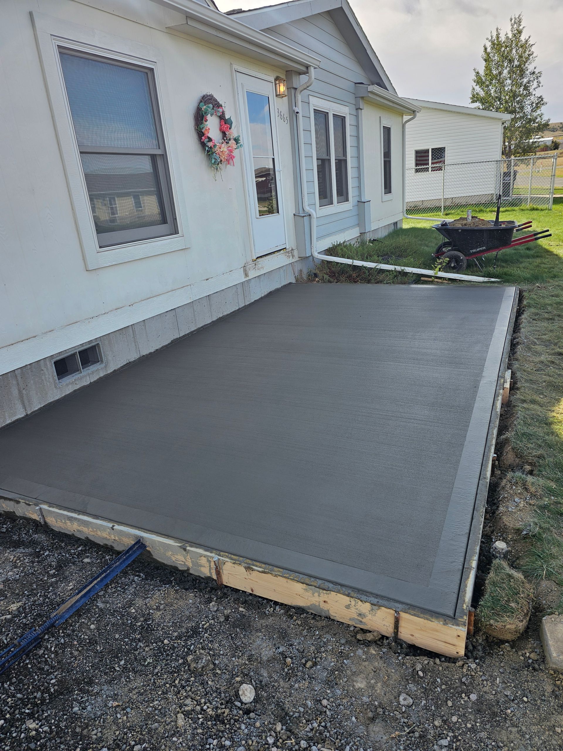 Finished patio concrete