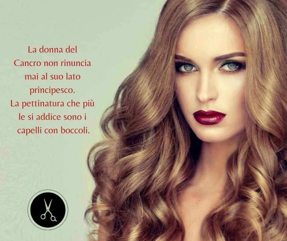 locandina con donna capelli lunghi