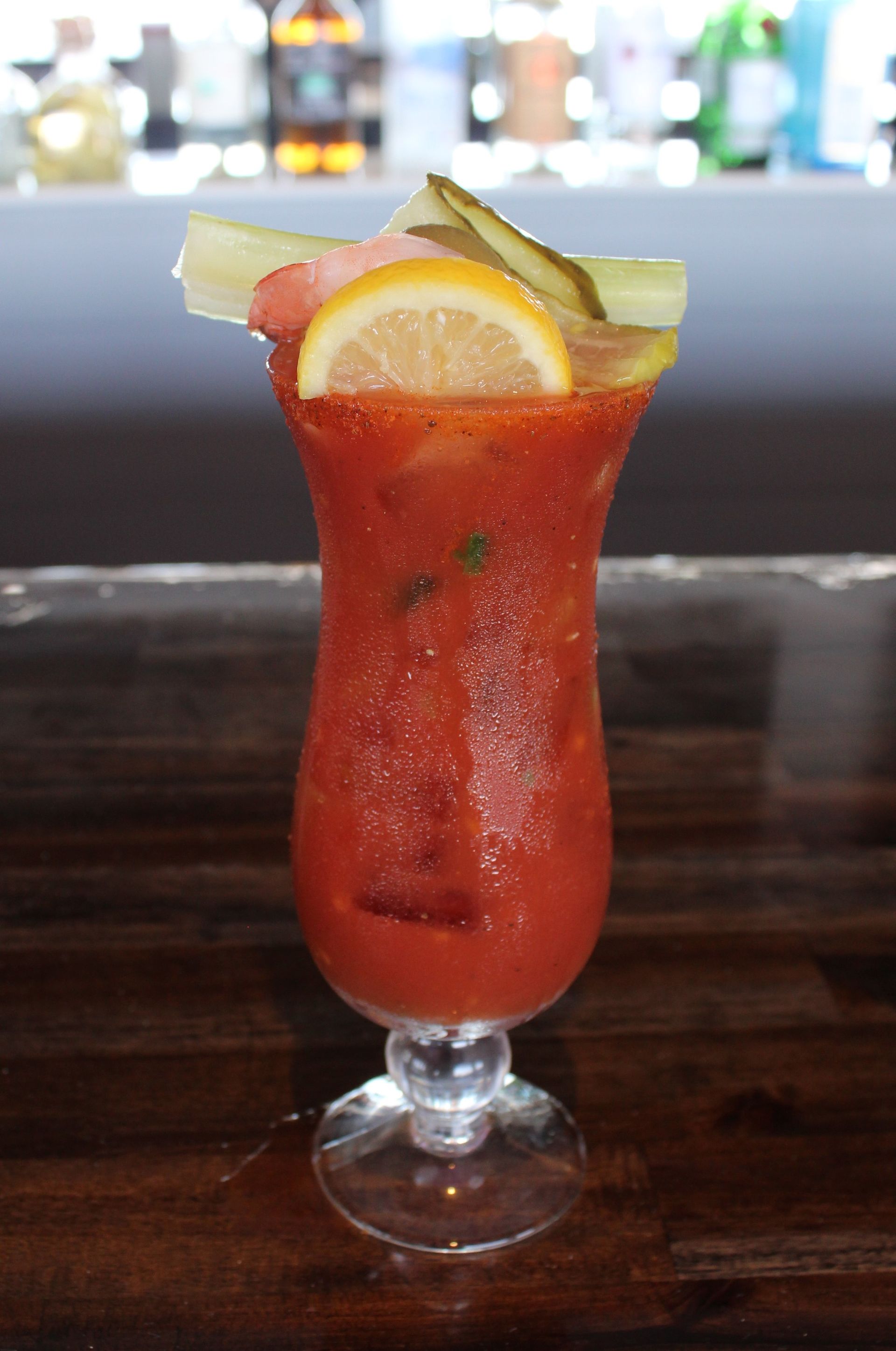 A red drink from the bar.