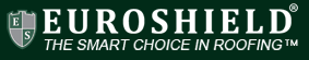 A logo for euroshield the smart choice in roofing