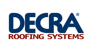 A decra roofing systems logo on a white background