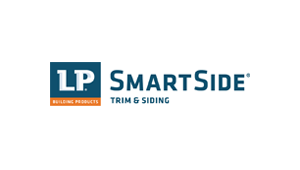 The logo for lp smartside trim and siding is on a white background.
