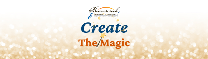 A banner that says create the magic on it