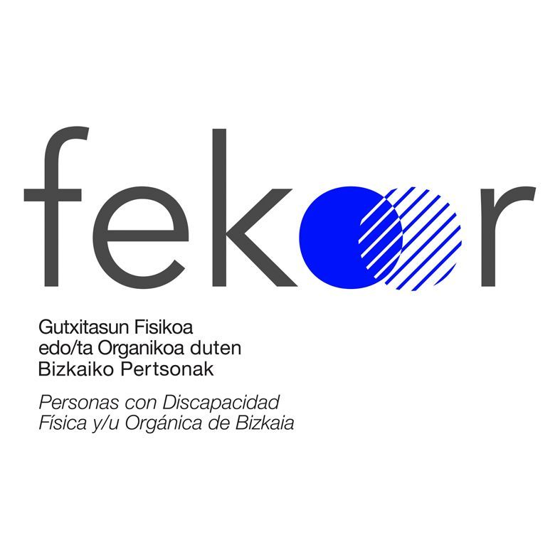 Logotipo de FEKOR, una organización de personas con discapacidad. Presenta la palabra