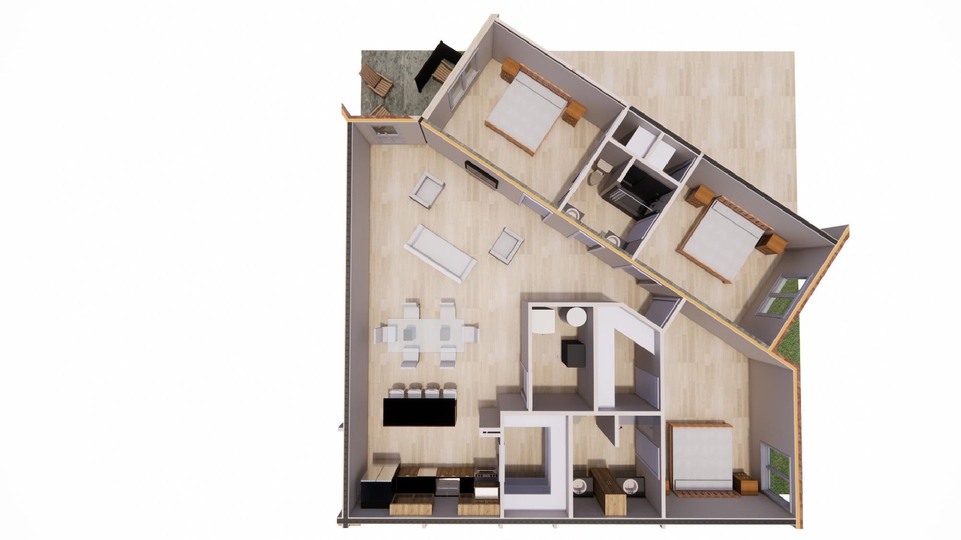 Model C Floor Plan: 3 Bed | 2 Bath
1,425-1,729 SQ FT