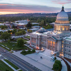 Downtown Boise skyline and surrounding neighborhoods