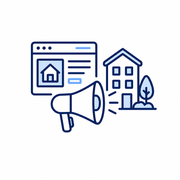 Rental property marketing and listing exposure icon