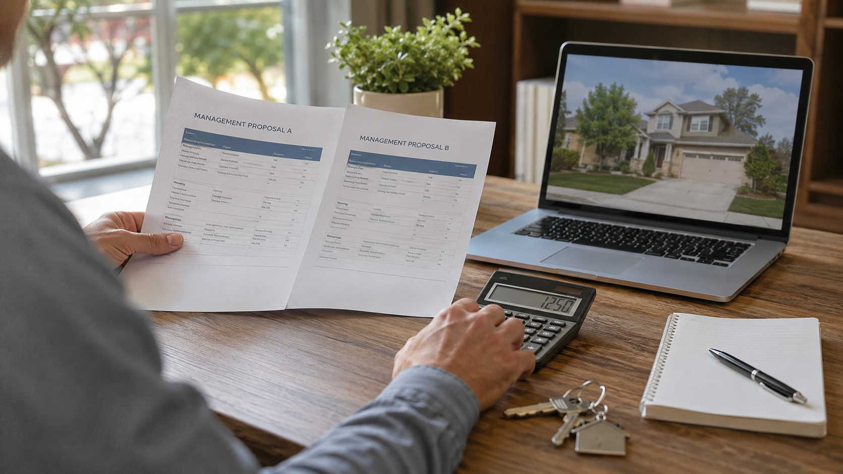 Boise rental owner comparing property management fee structures and tenant fees