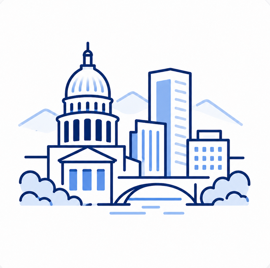 Downtown Boise skyline and surrounding neighborhoods