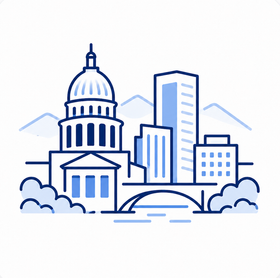 Downtown Boise skyline and surrounding neighborhoods