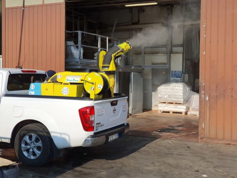 disinfestazione tramite nebulizzazione di prodotti disinfestanti