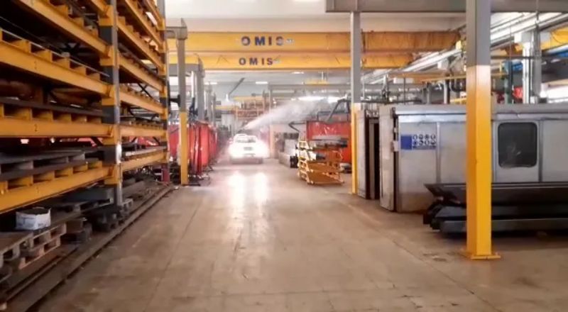 atomizzazione di nebbia fine in ambiente di lavoro