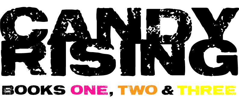 Lambeth Books' Candy Rising, Books One, Two and Three joint title logo