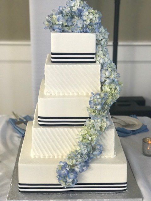 Blue Hydrangea Cake
