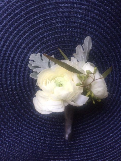 Boutonniere in a Purple Hat