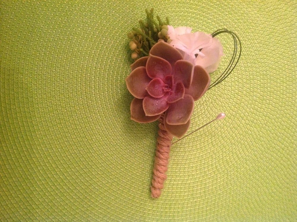 Dark Red Boutonniere