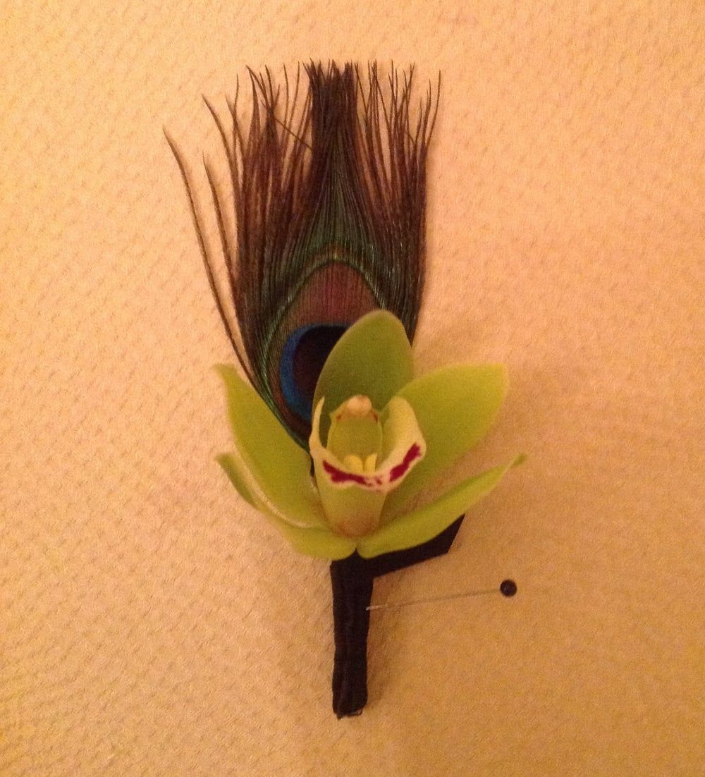Green and Brown Boutonniere