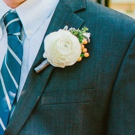 White Flower Boutonniere