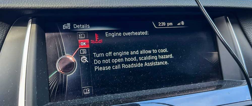 Engine overheated warning in BMW 535i with N55 engine