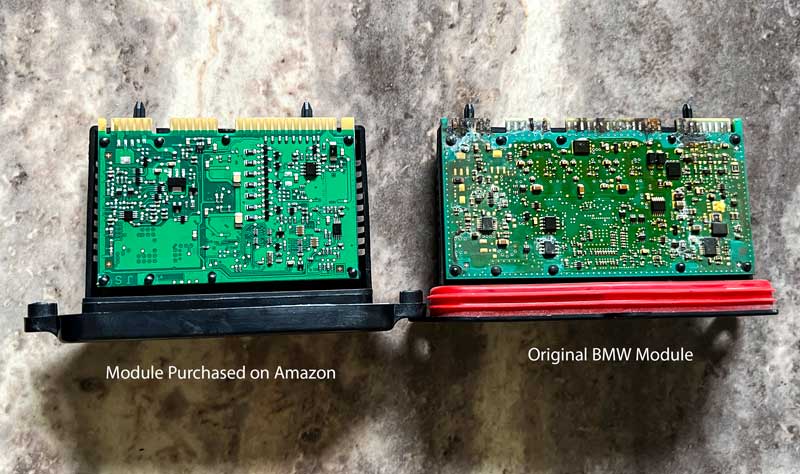 Original BMW headlight module vs the Amazon BMW headlight module
