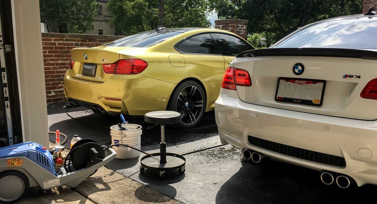 BMW M3 and BMW M4 getting ready to test best tire shine products