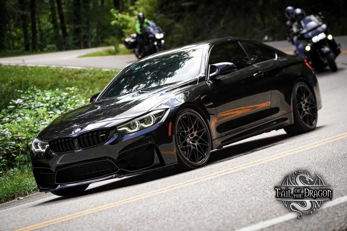 bmw m4 testing michelin pilot super sport tires in the mountains of Tennessee at the Tail of the Dragon