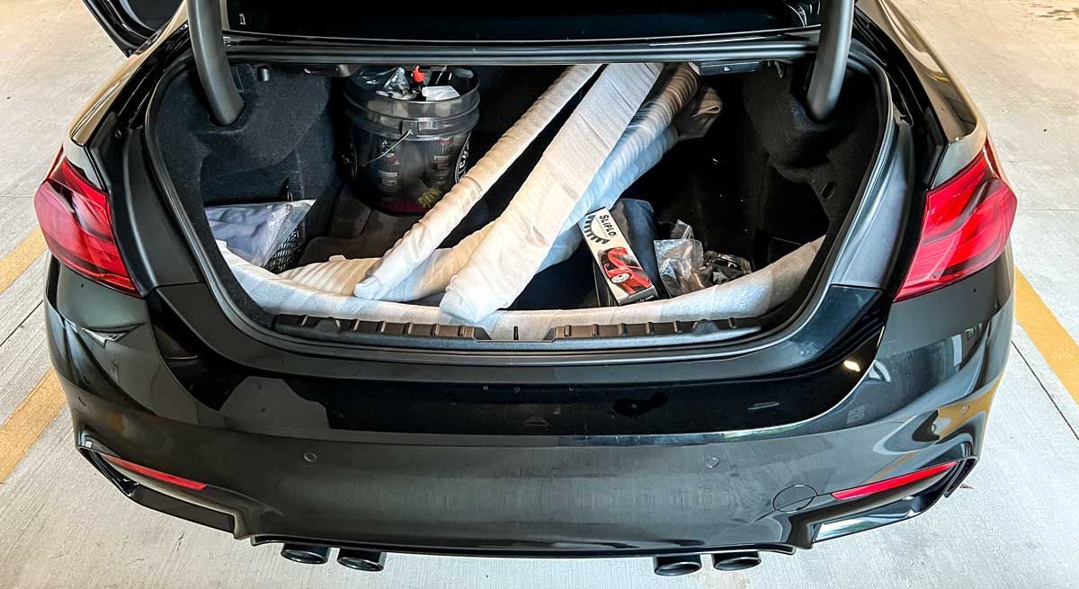 BMW M4 with RW Carbon parts in the trunk