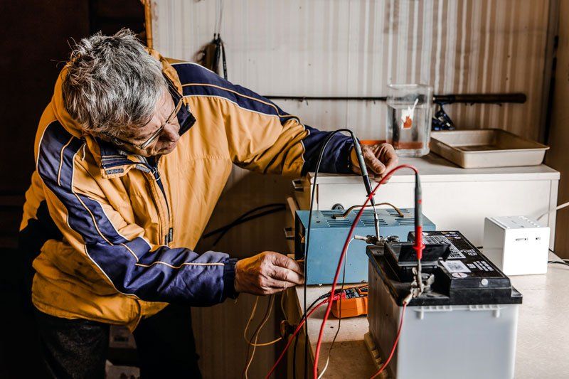 car battery reconditioning in process