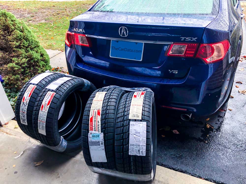 received delivery of firestone weathergrip tires to place on 2013 acura tsx