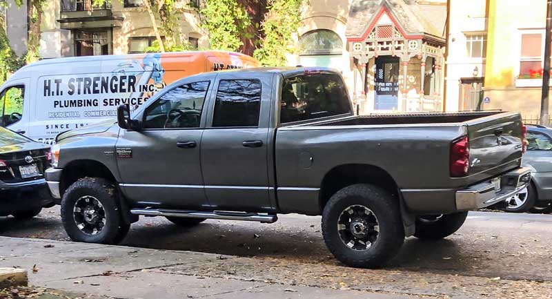 ram 1500 parked on the street after maintenance service completion