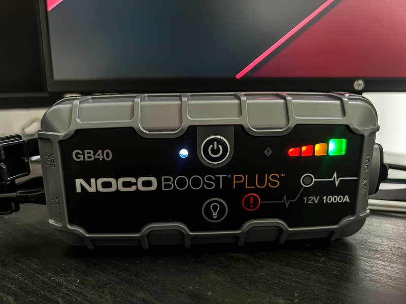 noco boost plus GB40 jump starter charging