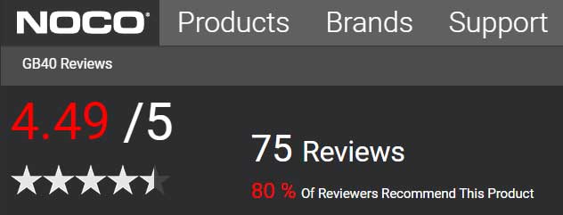 noco boost plus GB40 reviews on Amazon