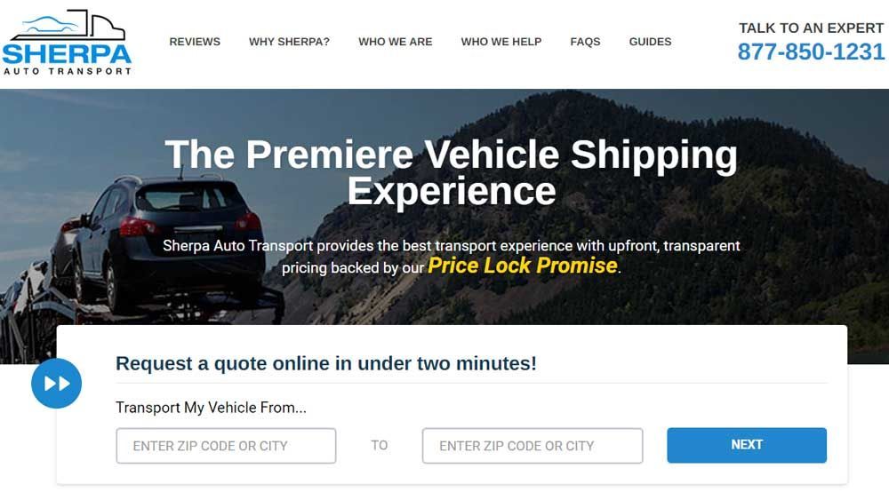 sherpa auto transport shipping company