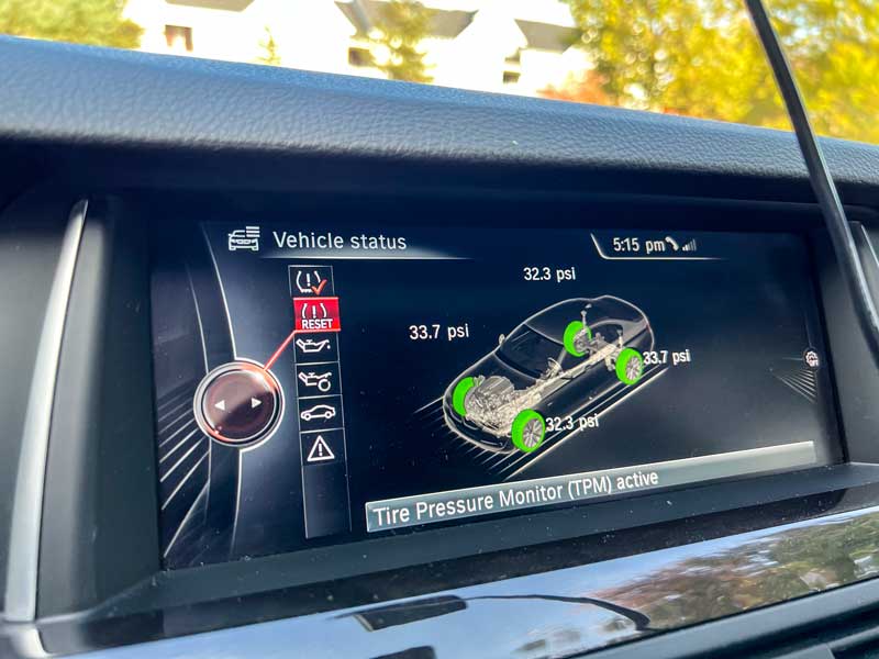 TPMS  showing ok tire pressure after inflating