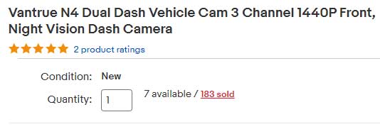 vantrue n4 dashcam reviews on ebay