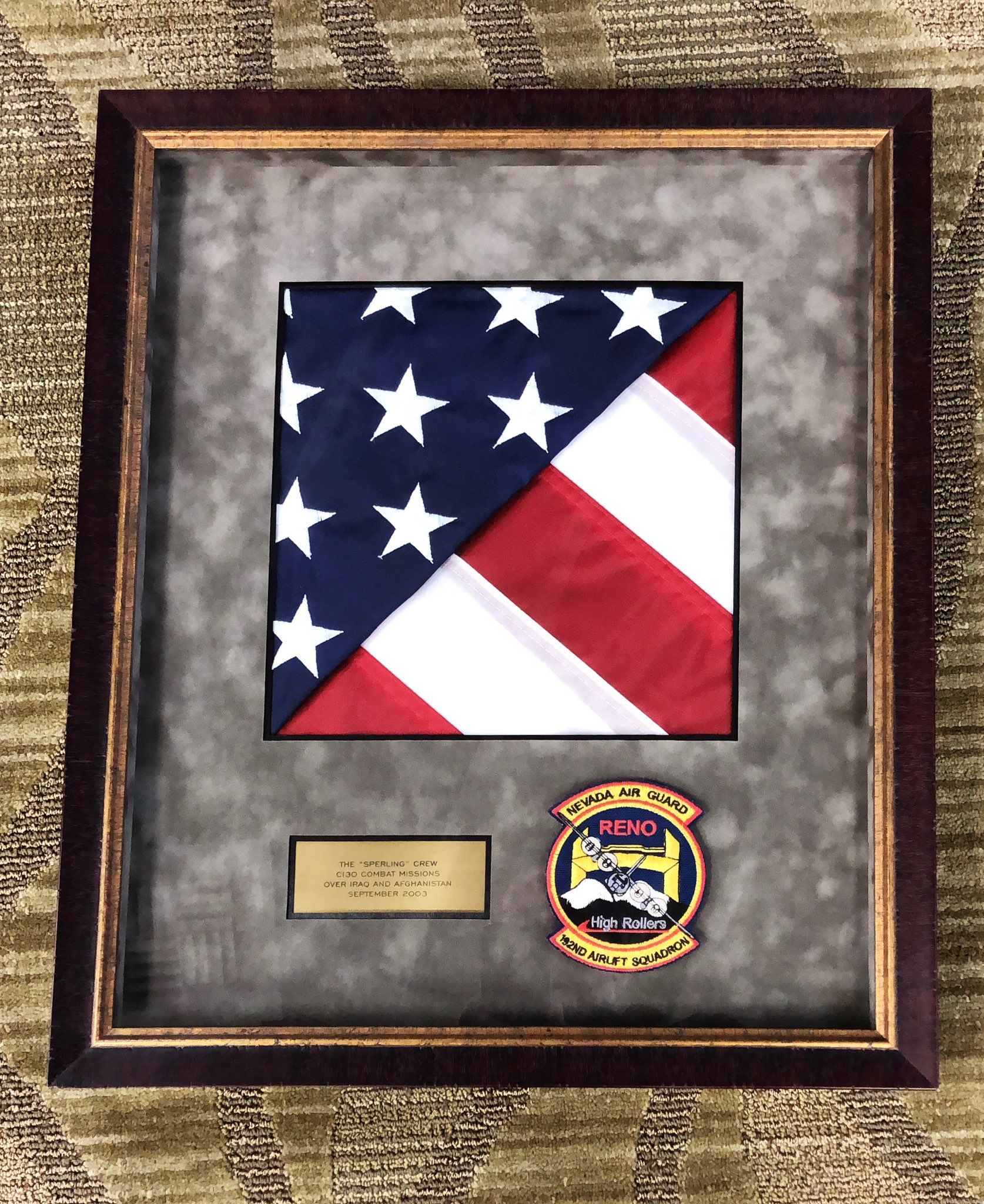 Sports Memorabilia — Framed Flag of America in Reno, NV