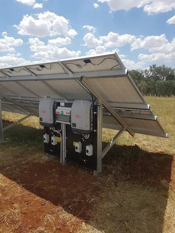 Electrical system on solar panel construction