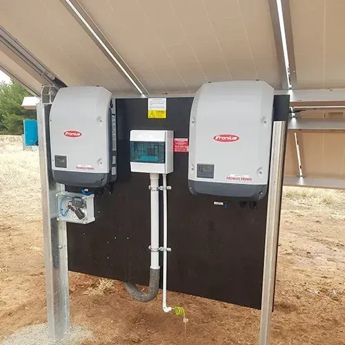Installed electrical systems behind solar panels