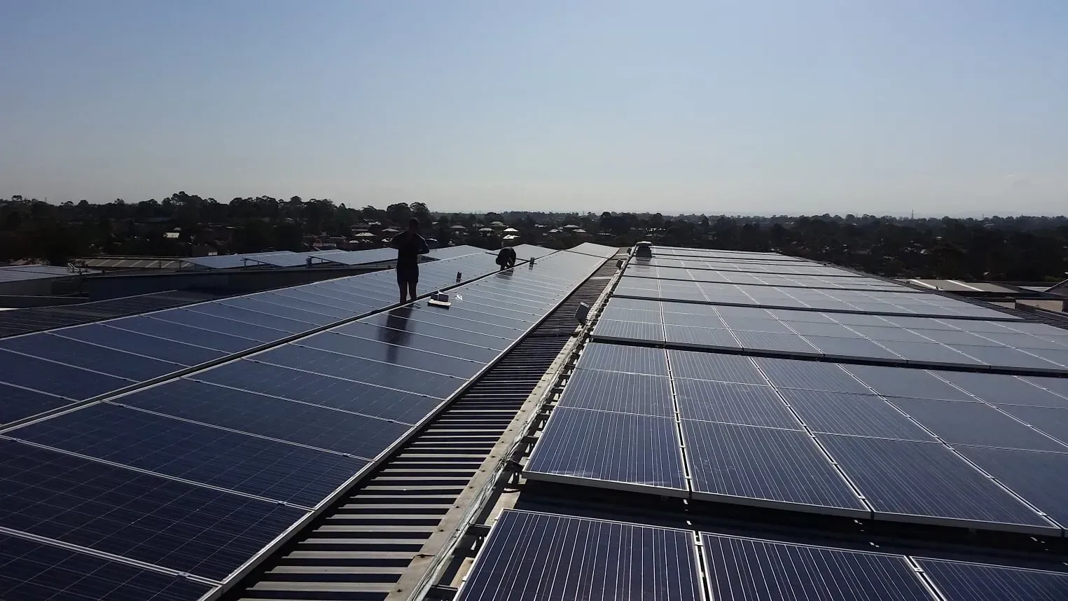 Solar panel construction on roof