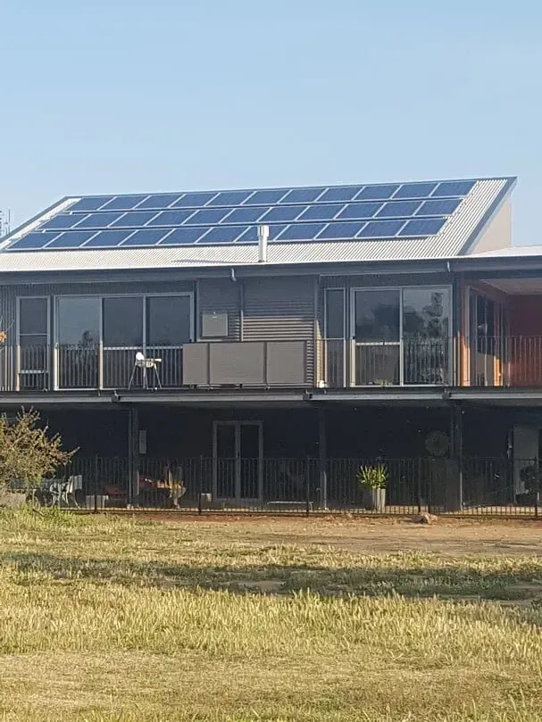 Solar panel installation on double story house