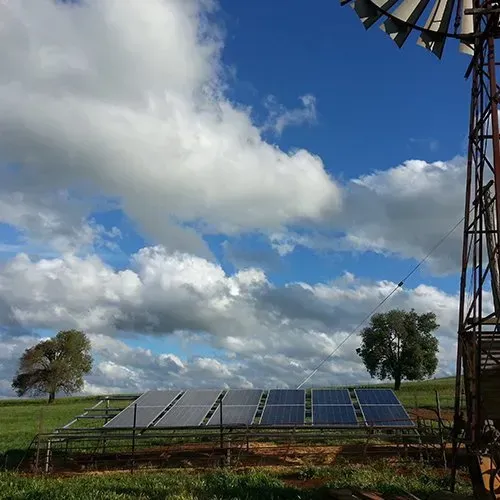 Solar panels on farm