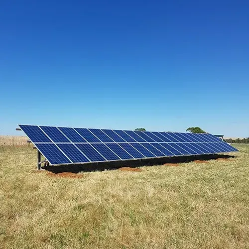 Solar panels in field