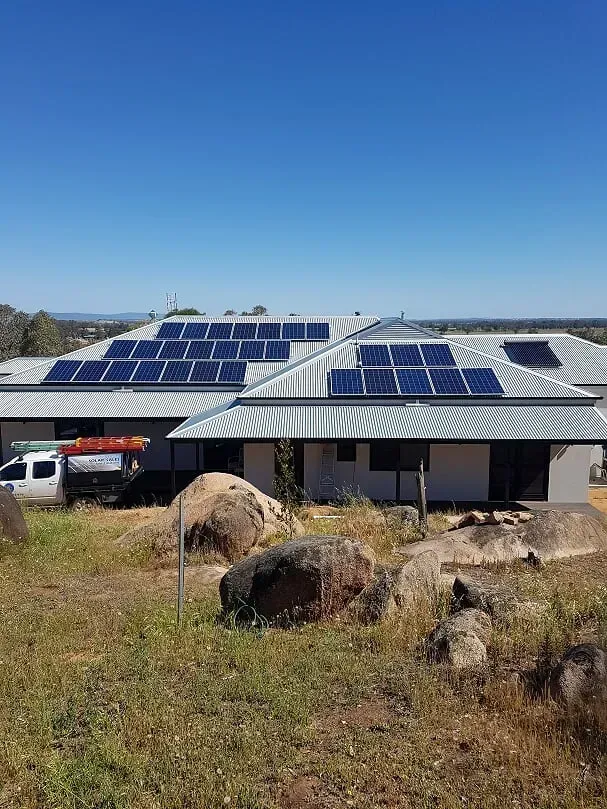 Solar panels on roof of house