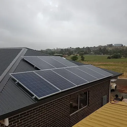 Solar panels on roof o house