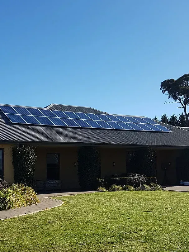 Solar panels on roof of house