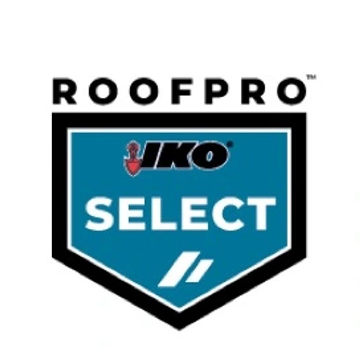 Roofpro iko select logo on a white background
