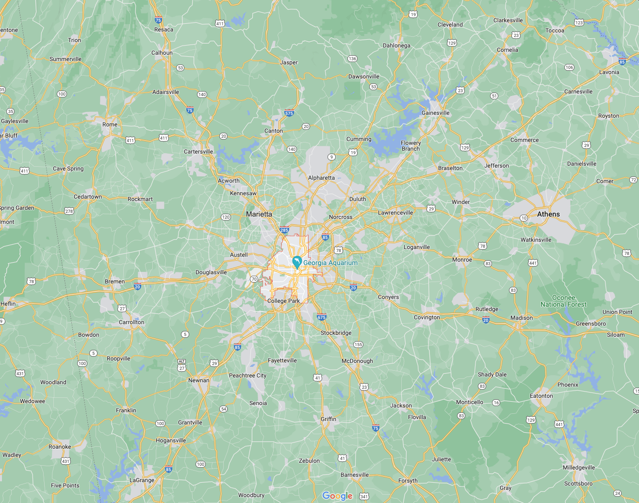 map of atlanta, ga
